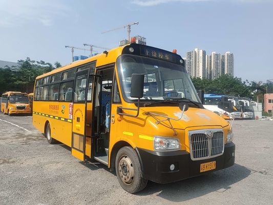 Shangrao 51 ที่นั่ง รถบัสโรงเรียนเก่า 80 กม./ชม. ความเร็วสูงสุด มาตรฐานการปล่อยไฟฟ้า ยูโร 4
