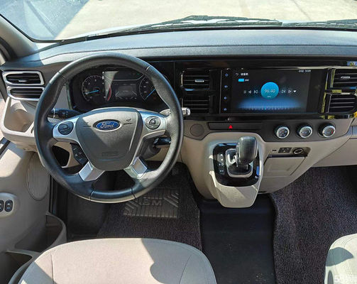 Ford TRANSIT 11 ที่นั่ง รถพาหนะธุรกิจ Hiace มือสอง LHD 140hp เครื่องยนต์ดีเซล 103kw