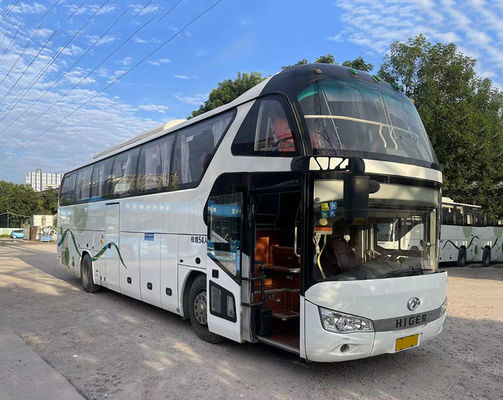 Higer 54seats LHD Euro 5 รถบัสรถบัสมือสอง การขนส่งที่น่าเชื่อถือ รถบัสท่องเที่ยวมือสอง