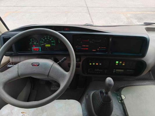 รถบัสคิงลองมือสอง 19 ที่นั่ง เครื่องยนต์ Yuchai 115HP มาตรฐานแห่งชาติ IV ความเร็วสูงสุด 100 กม./ชม.