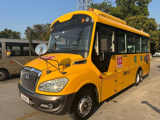 36 ที่นั่ง สีเหลือง ไดเซลเครื่องยนต์ LHD ZK6669DX7 Uesd รถบัสโรงเรียน ผลิตในจีน