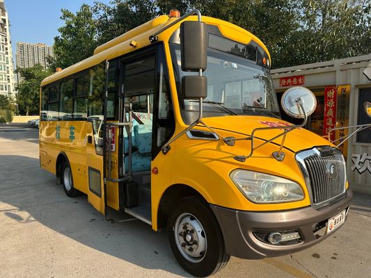 36 ที่นั่ง สีเหลือง ไดเซลเครื่องยนต์ LHD ZK6669DX7 Uesd รถบัสโรงเรียน ผลิตในจีน