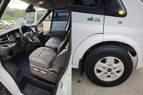 รถมินิบัสดีเซลมือสอง 14 ที่นั่ง Jiangling Transit CN-4 Van ความเร็วสูงสุด 145 กม./ชม.