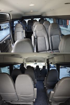 รถมินิบัสดีเซลมือสอง 14 ที่นั่ง Jiangling Transit CN-4 Van ความเร็วสูงสุด 145 กม./ชม.