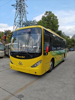 รถบัสไฟฟ้าพลังงานใหม่ Shuchi 62/31 ที่นั่ง สีเหลือง มือสอง พวงมาลัยซ้าย รถเมล์