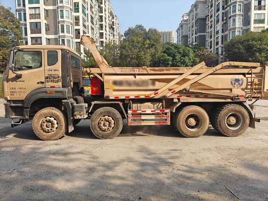 รถดั๊มพ์ Howo มือสองสีเหลือง 2 ที่นั่ง ผลิตปี 2019